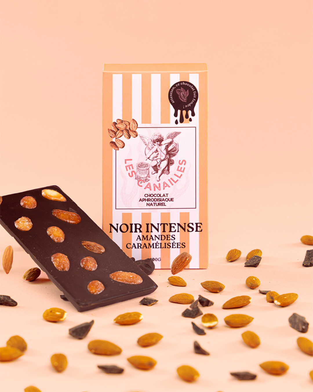 Chocolat noir- amandes caramélisées
