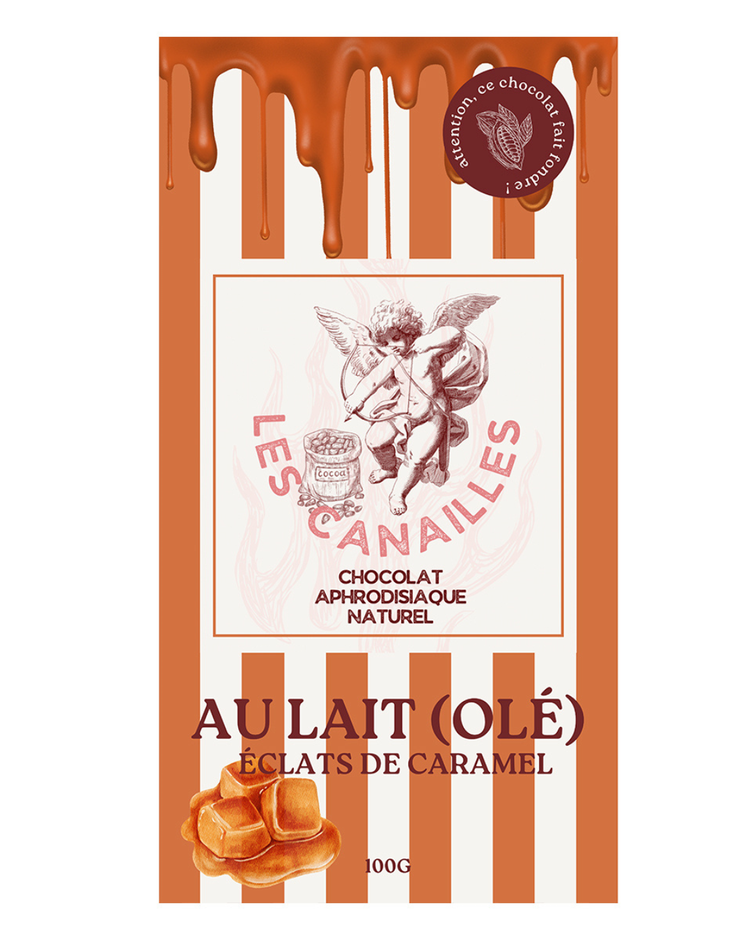 Chocolat au lait- éclats de caramel