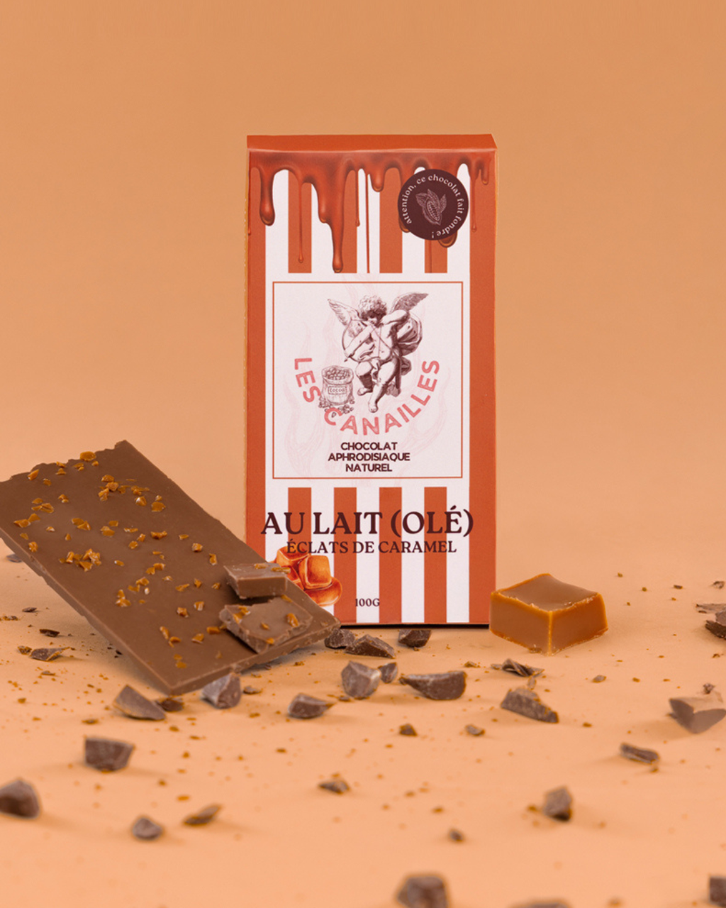 Chocolat au lait- éclats de caramel