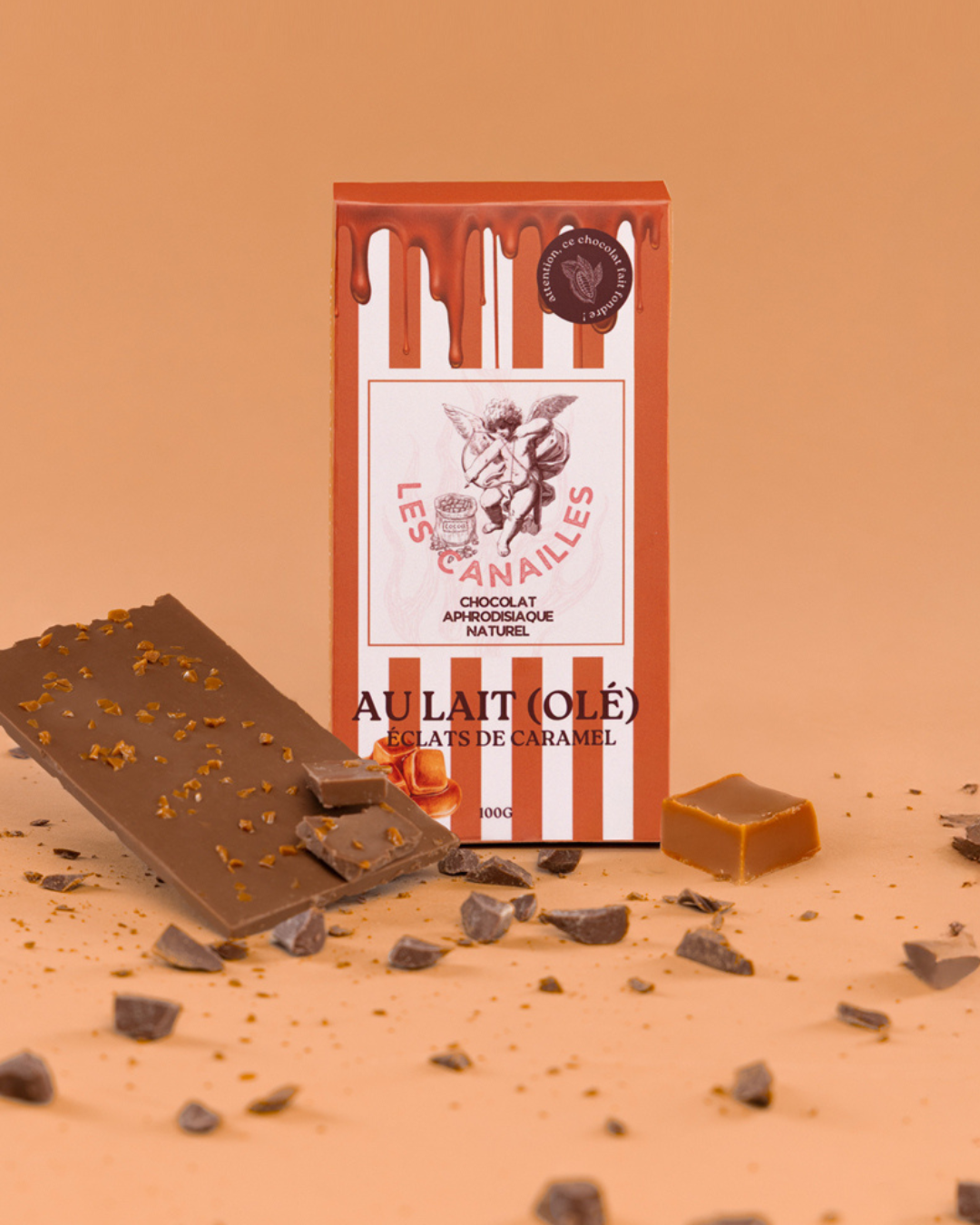 Chocolat au lait- éclats de caramel