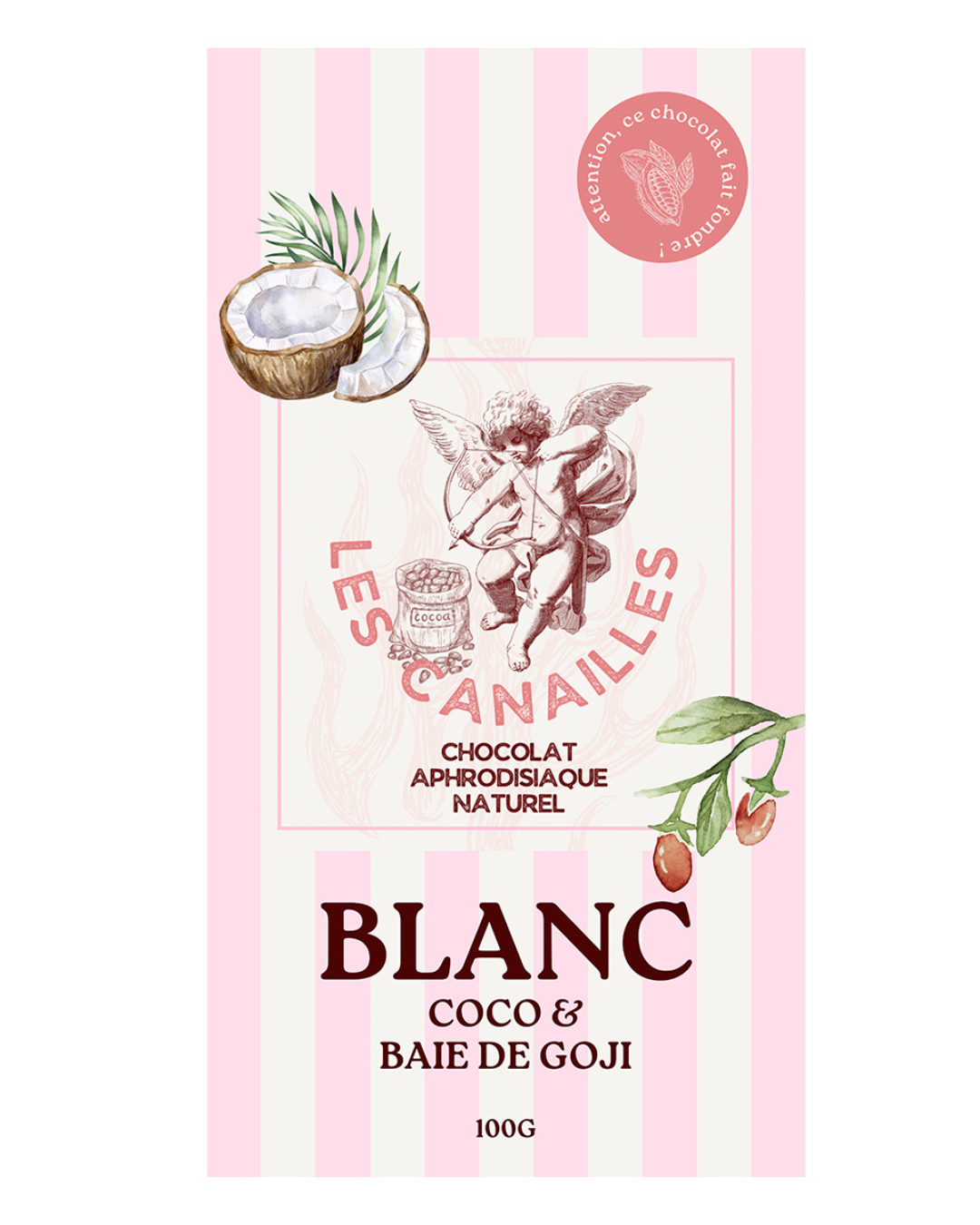 Chocolat blanc- baie de goji et coco