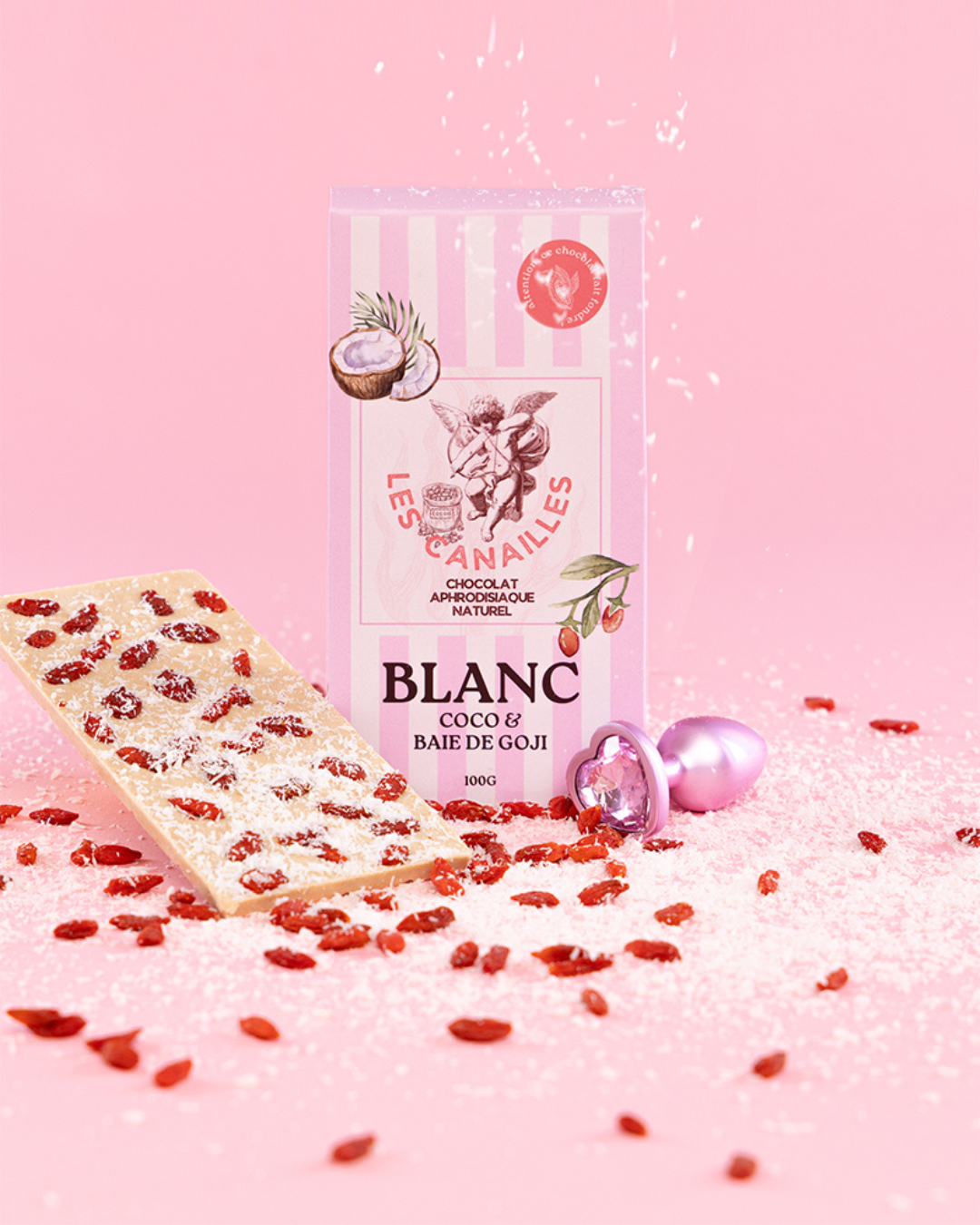Chocolat blanc- baie de goji et coco