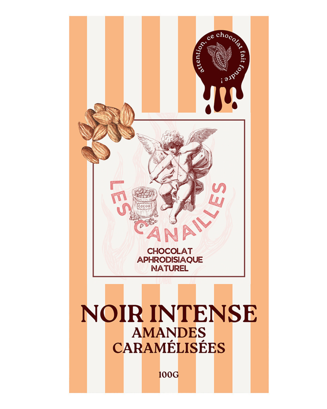 Chocolat noir- amandes caramélisées